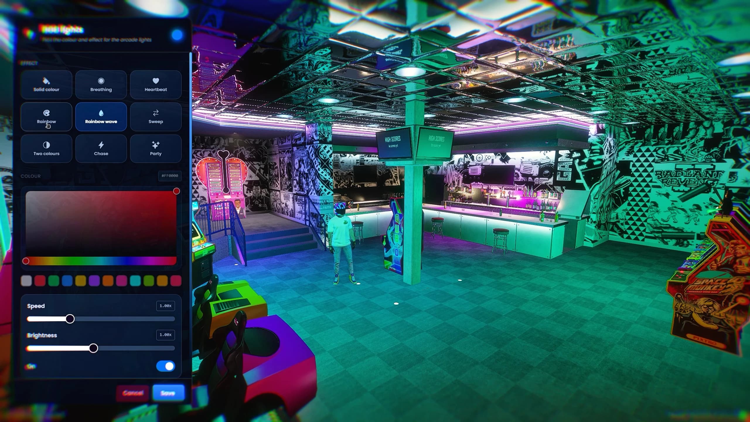 Quasar Arcade Creator FiveM arcade business script with native GTA V arcade cabinets and RGB lighting