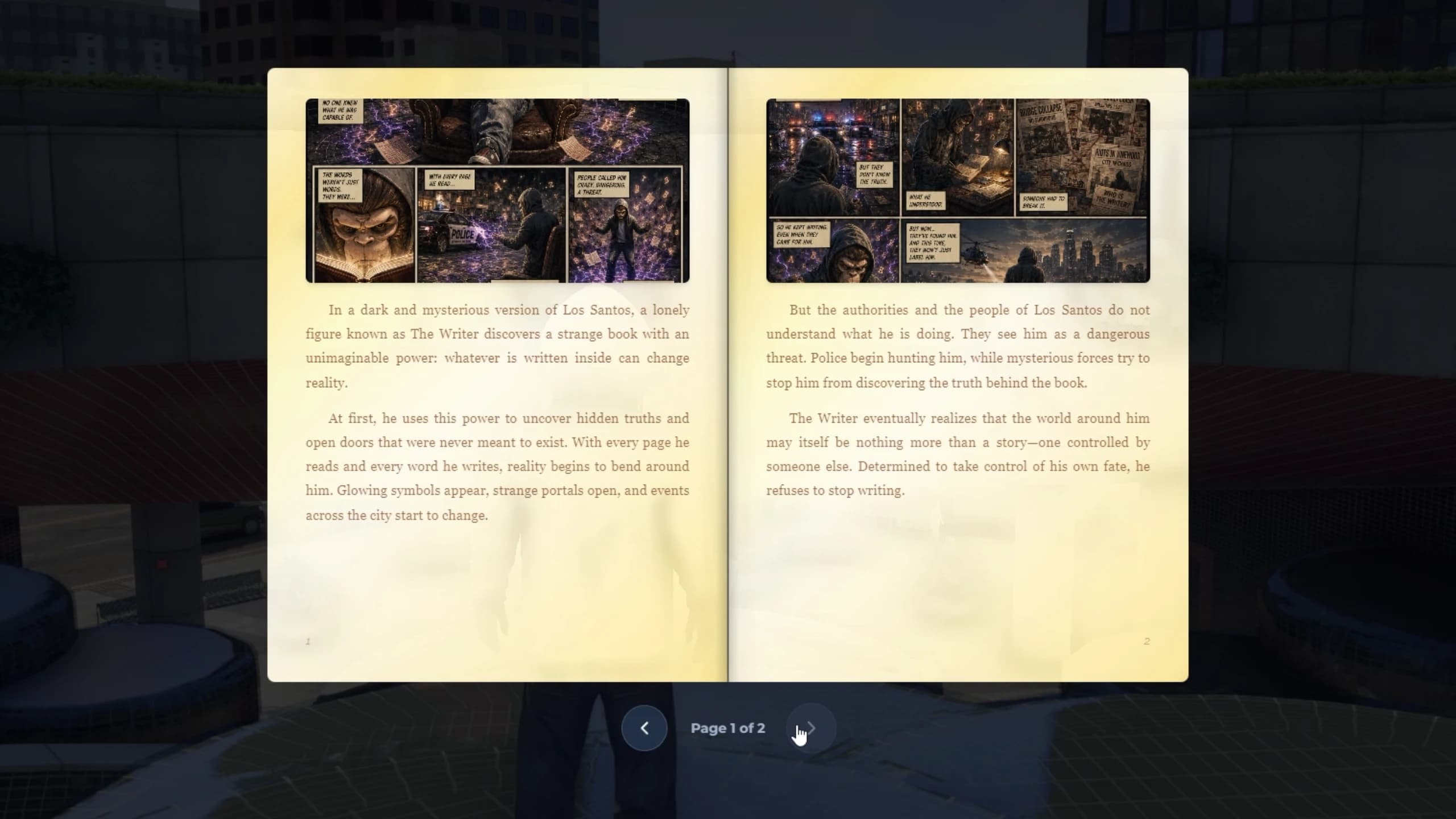 Free FiveM books script showing a readable in-game book with custom cover