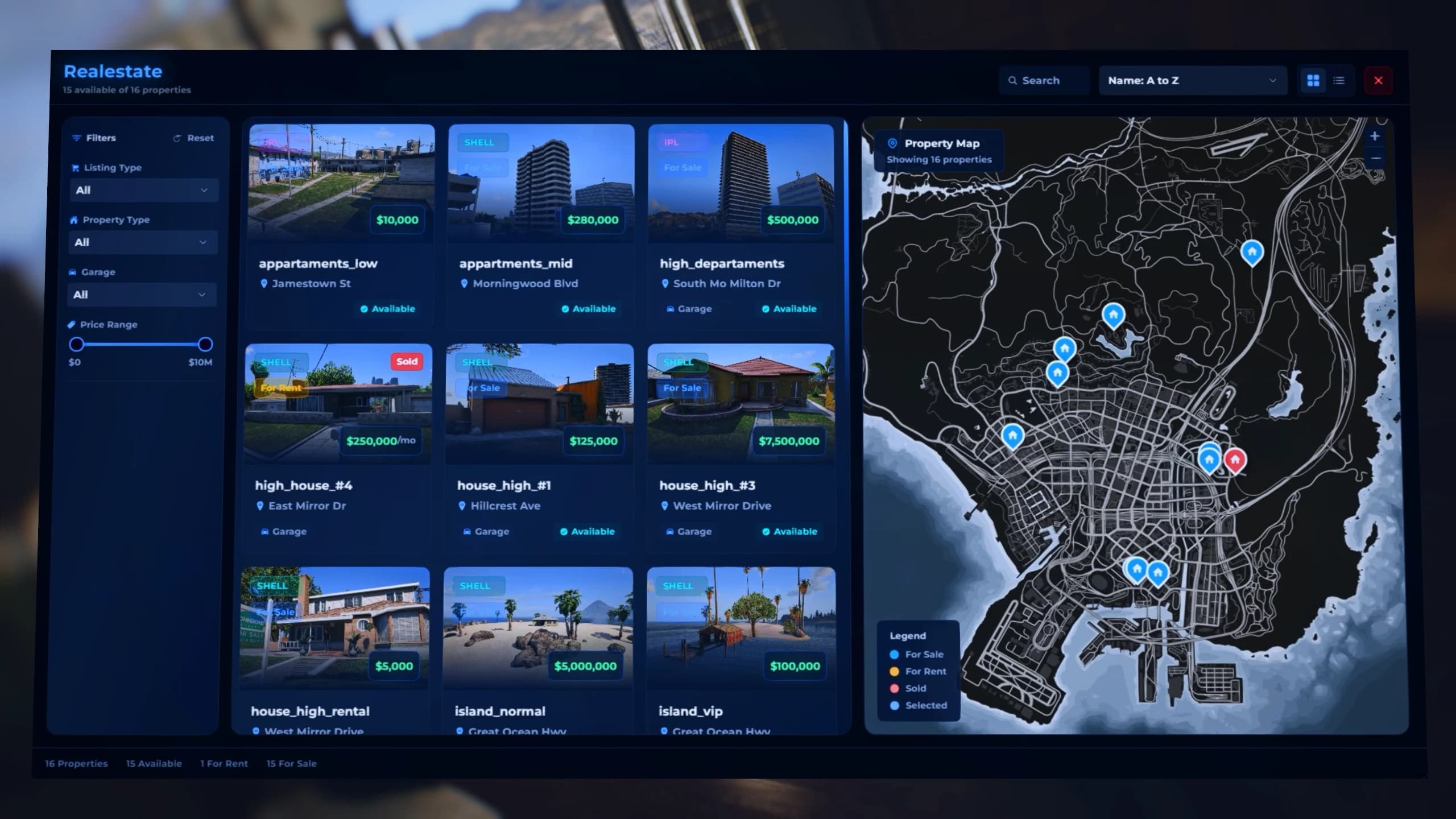 Quasar Housing 5.2 user interface and door interaction menu in FiveM, highlighting modern housing UI improvements, property access control and seamless integration with ESX, QB, QBCore and QBox frameworks.