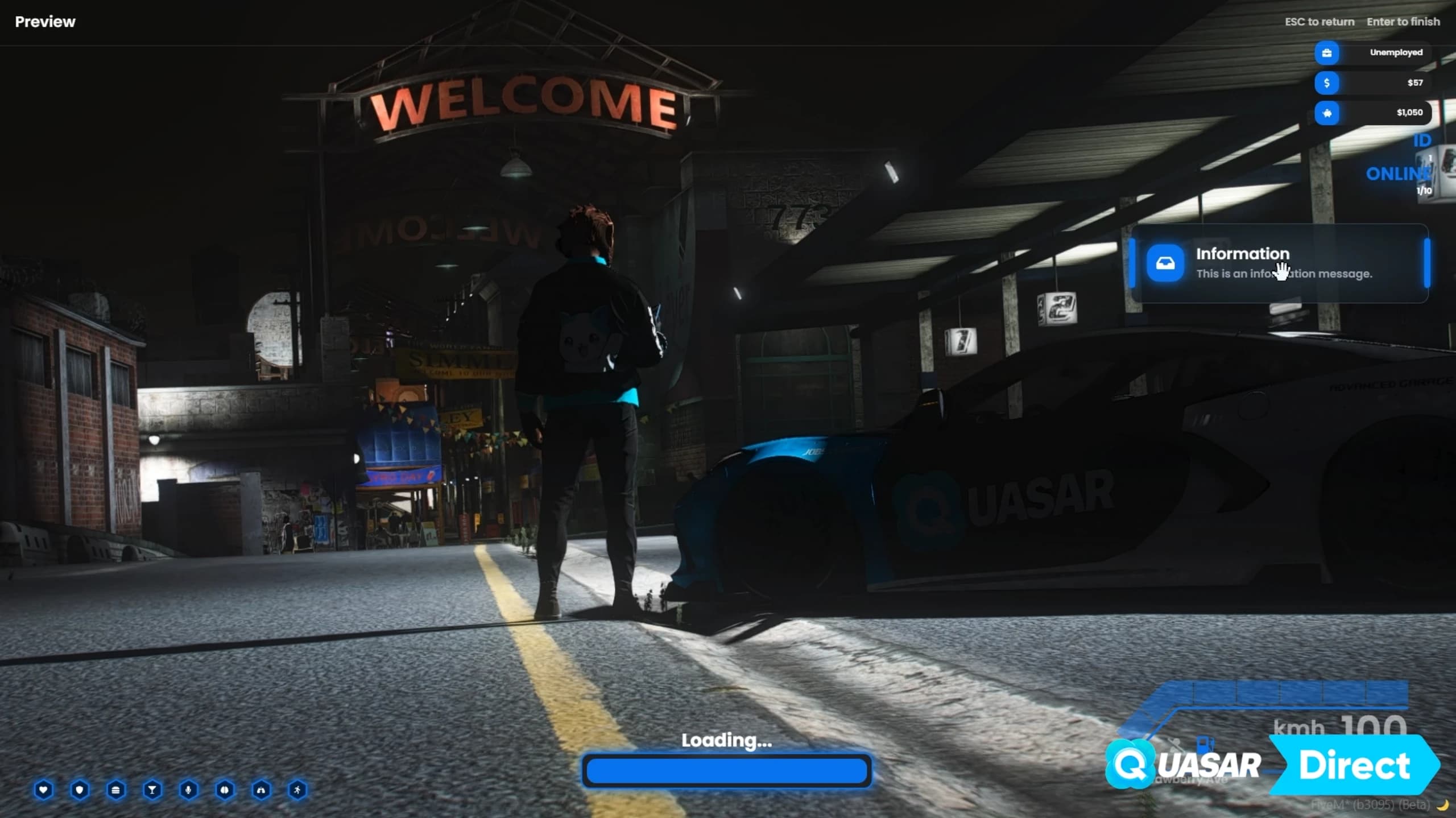 Quasar FiveM interface relaunch with smoother animations, modern UI design, improved performance and unified visuals across housing, jobs and roleplay systems for ESX, QB, QBCore and standalone servers.