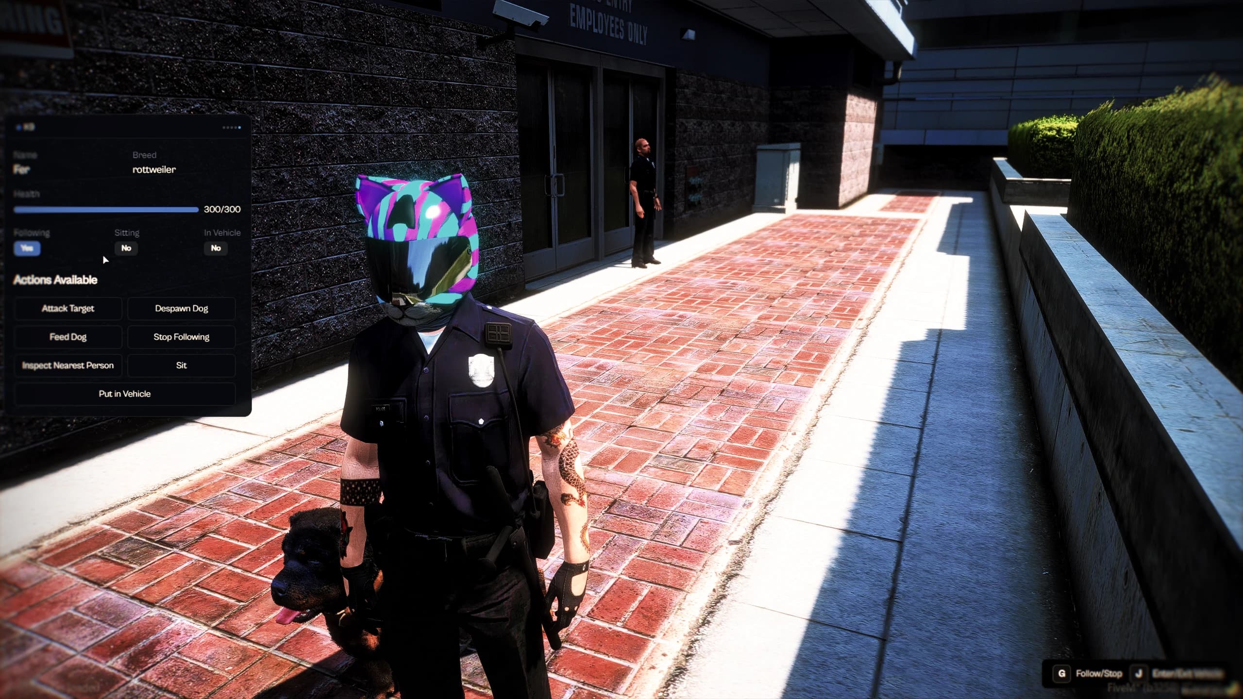 fivem k9 police dog system esx qb qbcore qbox police rp dog tracking suspect search tactical gameplay police unit script fivem k9 system