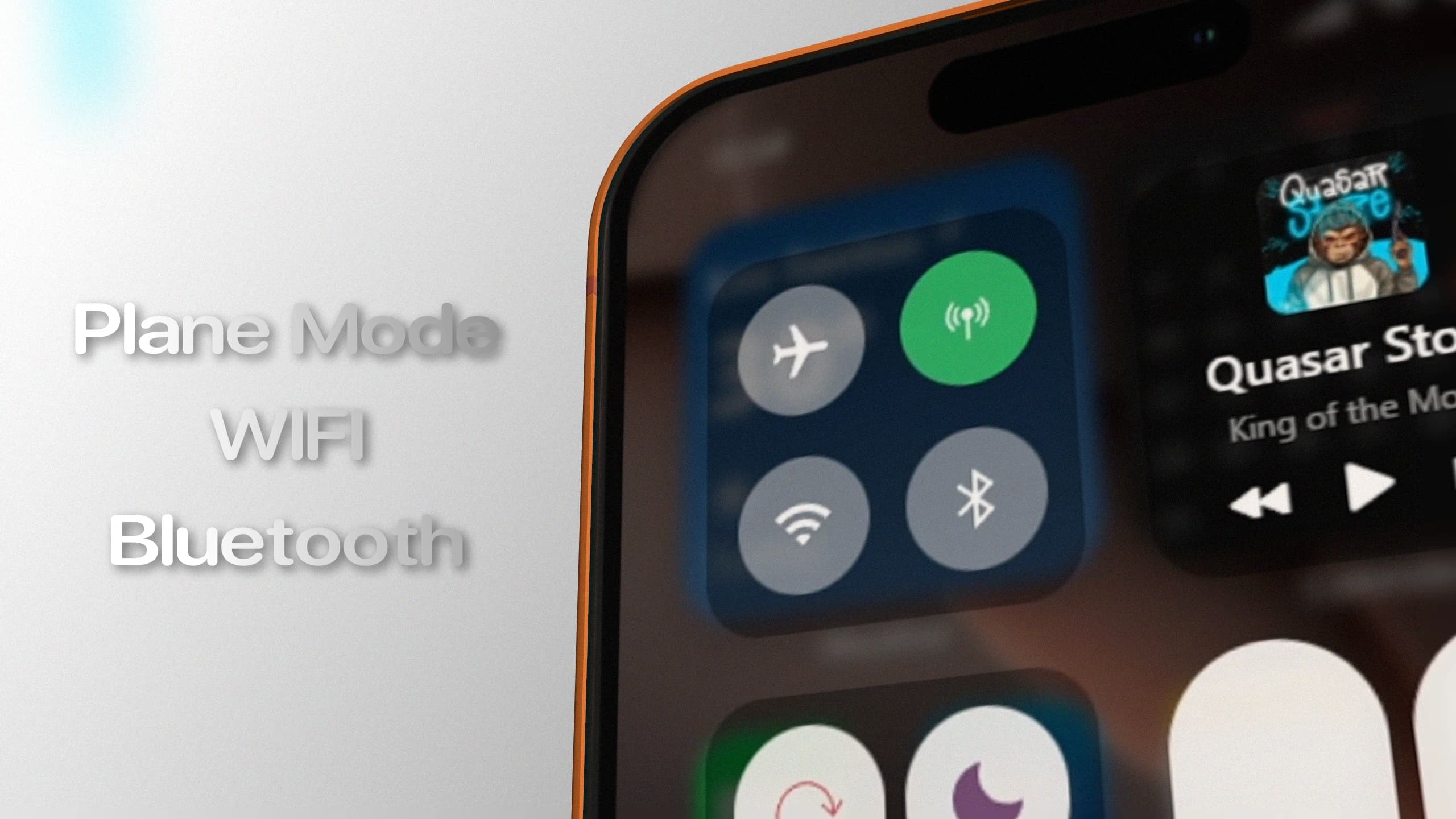 FiveM Smartphone V3 control center with WiFi, Bluetooth, airplane mode, and modern React quick settings interface for ESX QB-Core and Qbox servers