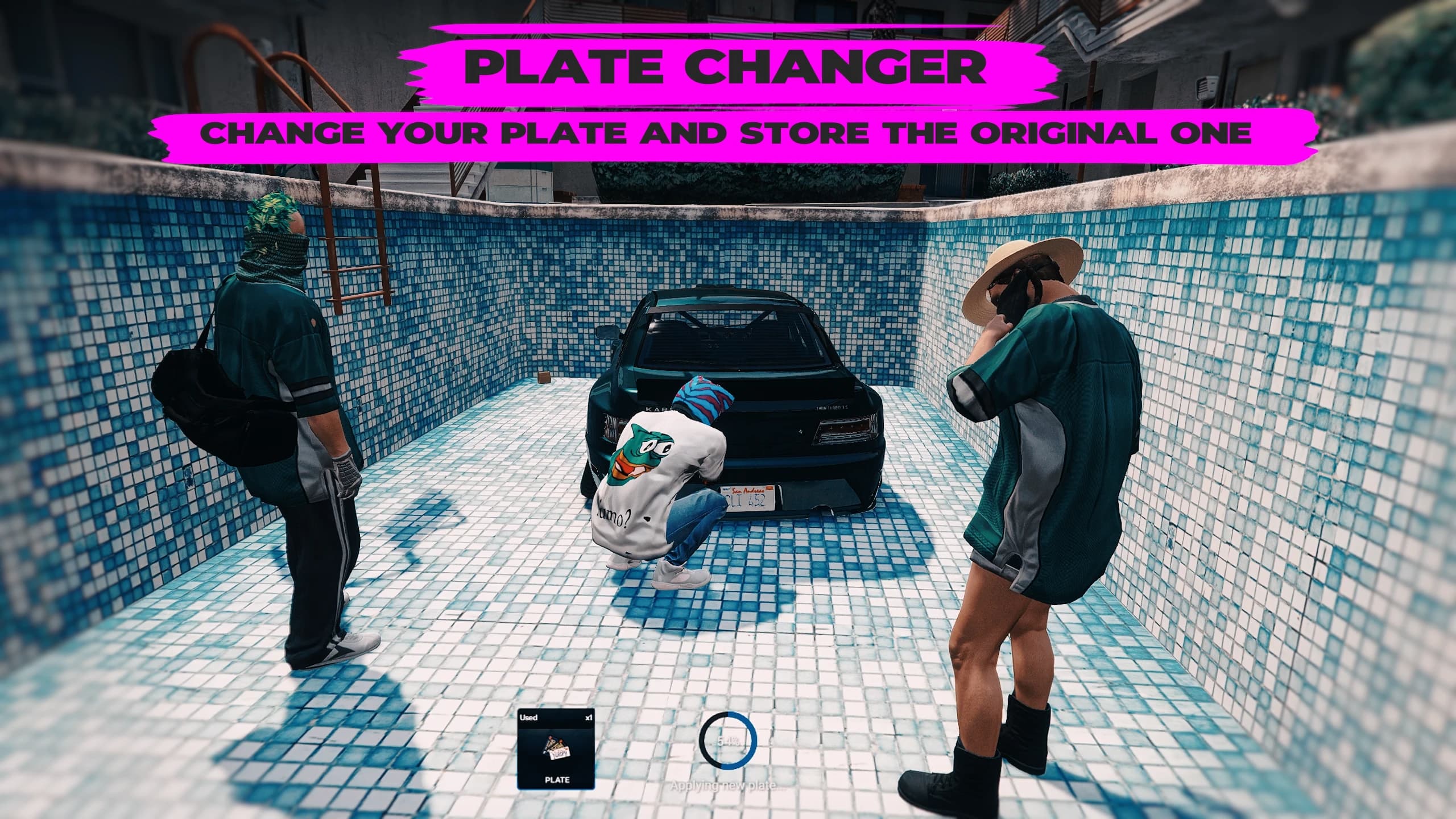 Vehicle plate modification for FiveM roleplay servers