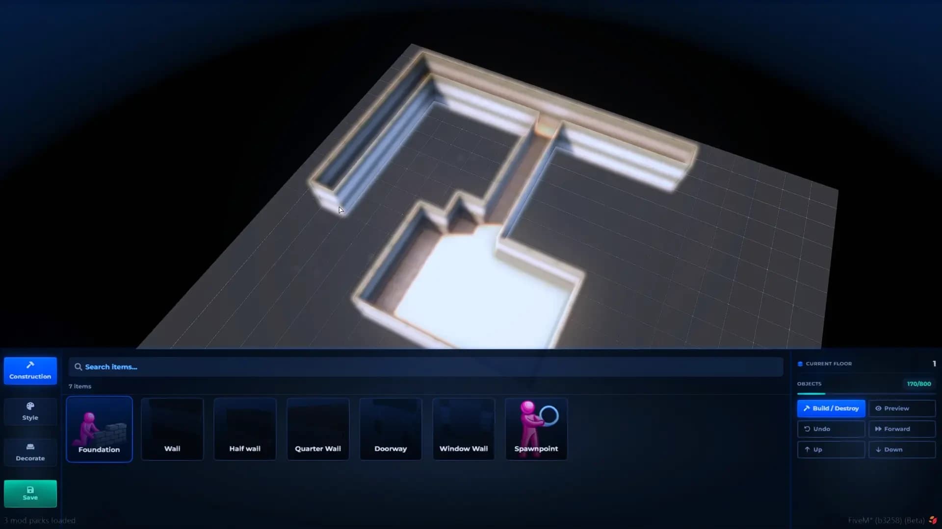 FiveM Quasar Shell Creator script in game editor custom interiors shells housing roleplay builder system