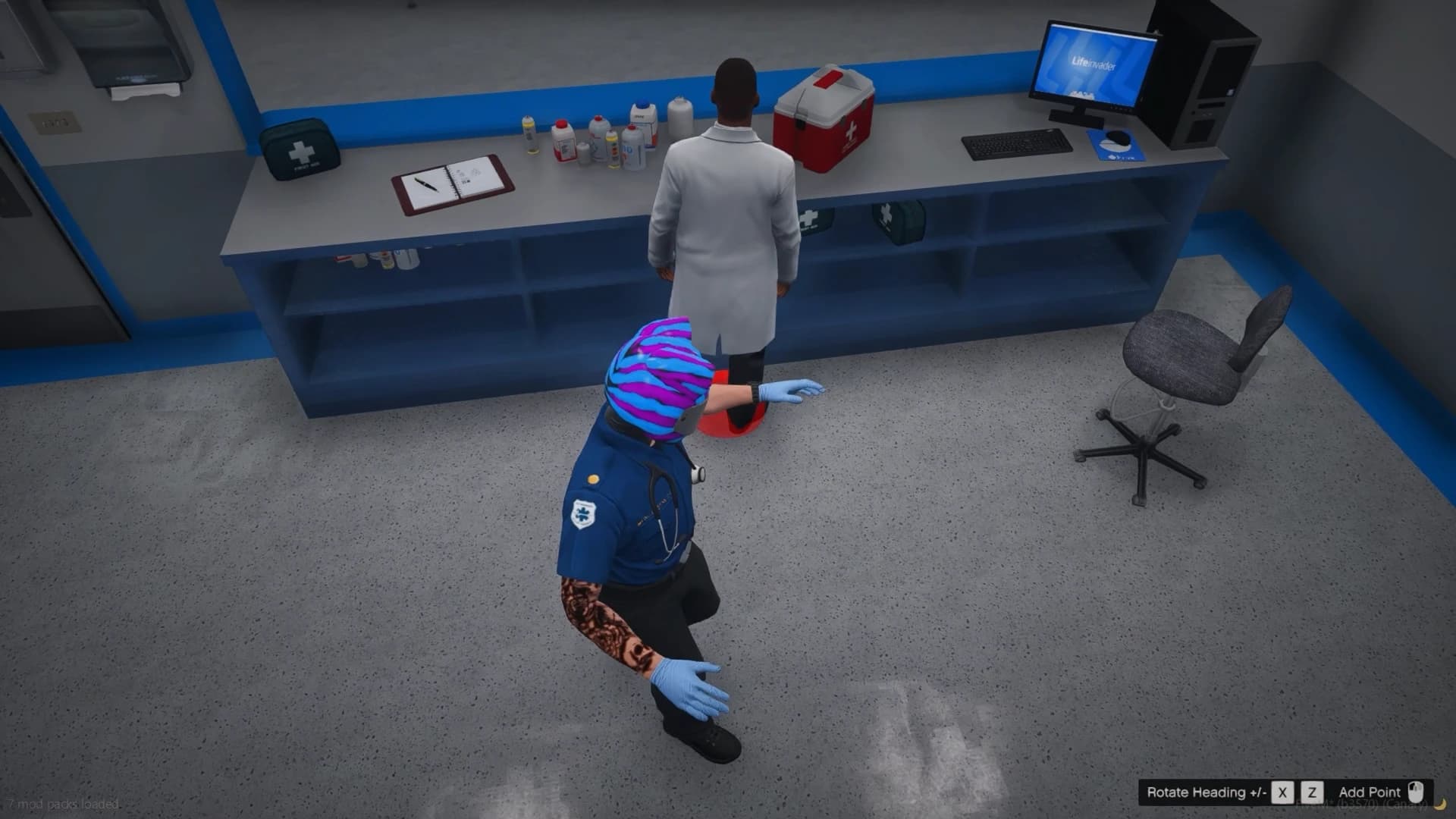 FiveM pharmacy and medical shop creator with customizable NPC pharmacists inside Quasar Medical Creator, immersive hospital roleplay system, medical store interactions, healthcare NPC system, realistic ambulance gameplay, medicine shops, EMS roleplay features, modern FiveM medical script for ESX QB-Core and Qbox servers.