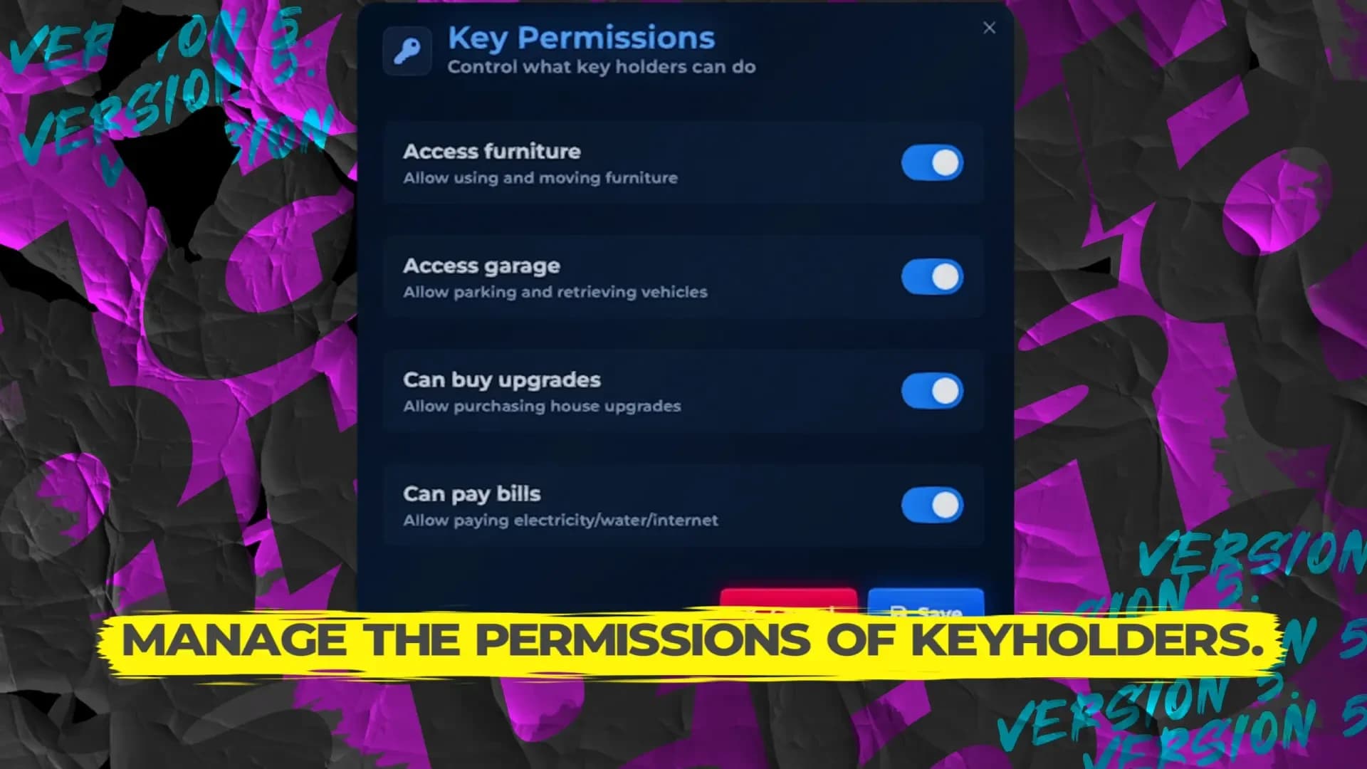 FiveM Quasar Housing key system permissions access control metadata inventory roleplay housing