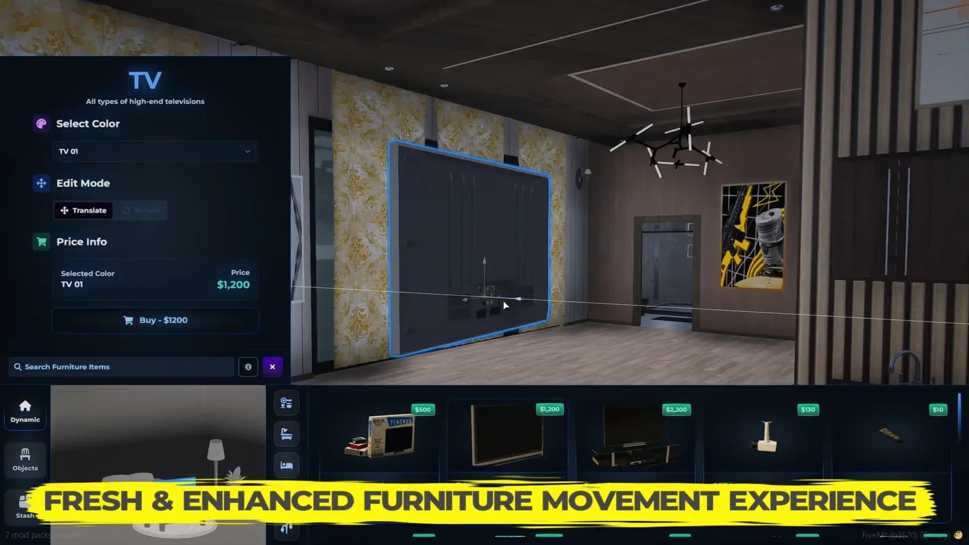 FiveM Quasar Housing decoration system 2.0 advanced furniture placement precision building roleplay housing script