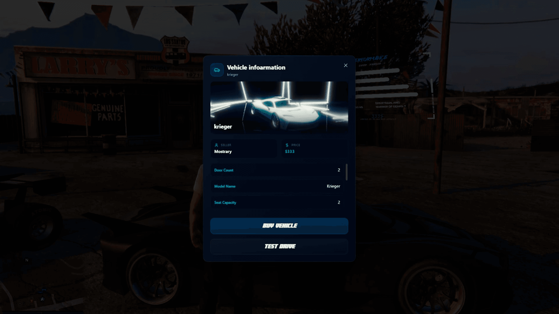 FiveM Quasar Vehicle Shop NPC dealer system interaction immersive dealership roleplay vehicles