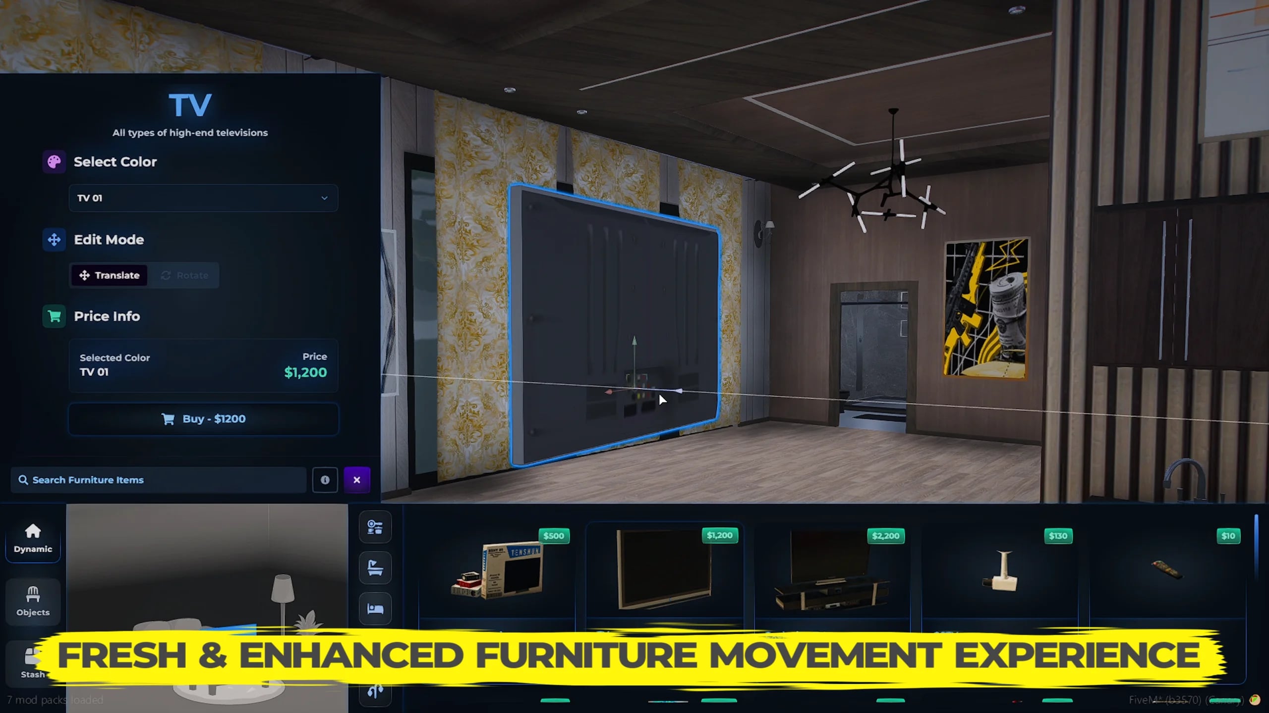 Transform your server with a modern FiveM Housing System featuring custom shells, full decoration tools, multi-character support, garages, and high-performance optimization.