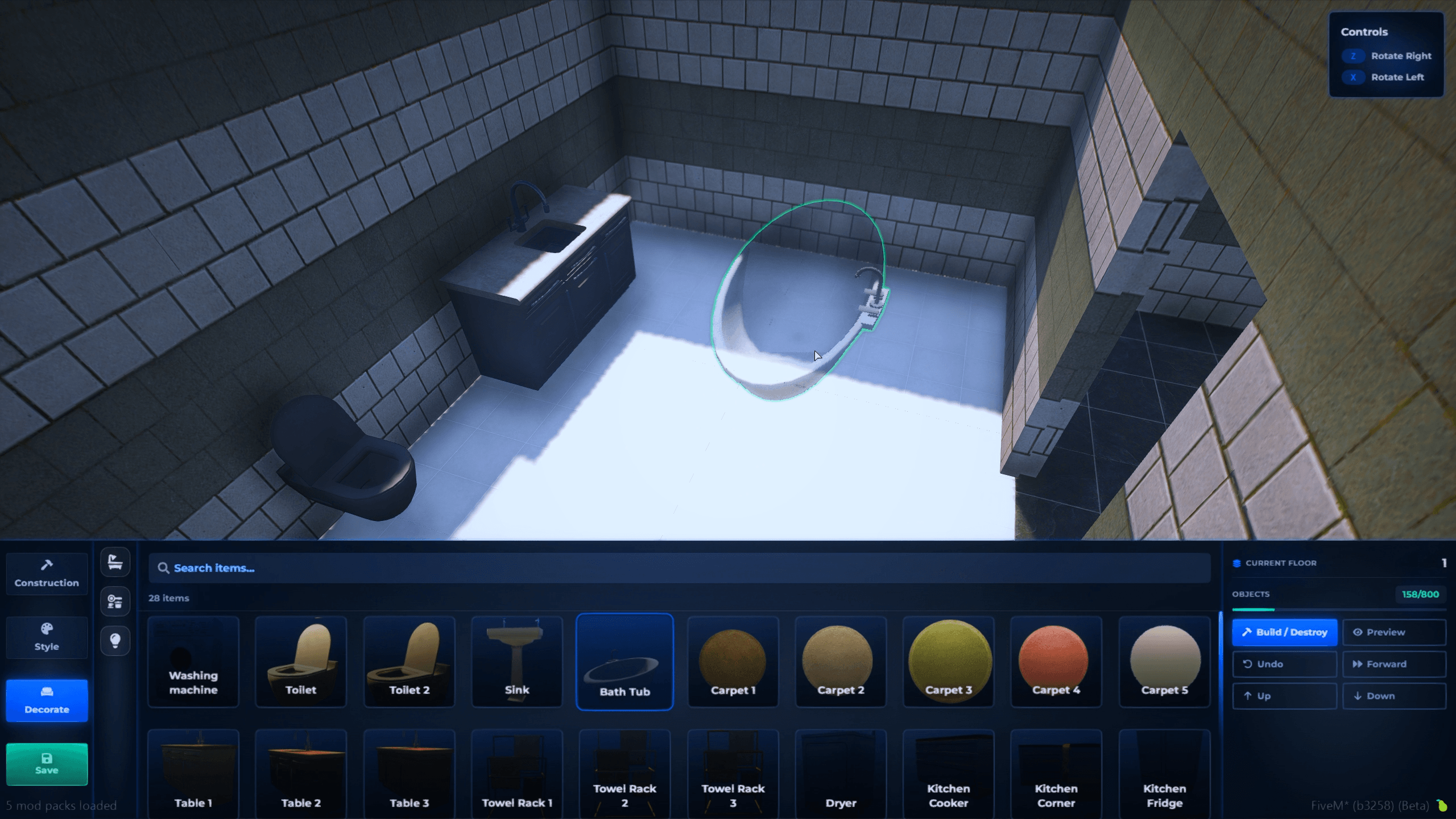Using FiveM shell creators, servers can build interior maps and IPLs visually, export them to any housing system, and maintain full control over layouts, textures, floors, walls, and room design for maximum customization.