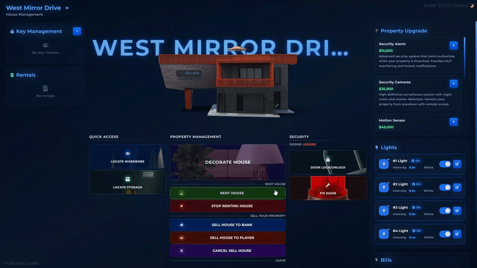 FiveM Quasar Housing RGB lighting custom music system immersive interior atmosphere roleplay housing script