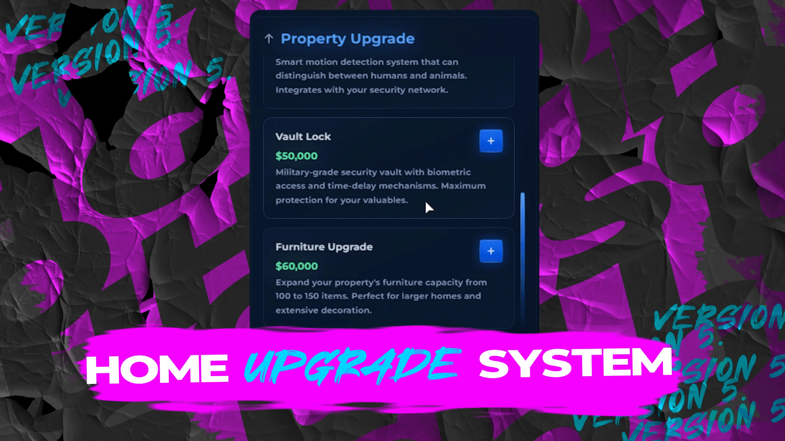 FiveM Quasar Housing upgrade system progression furniture limits security improvements roleplay housing script
