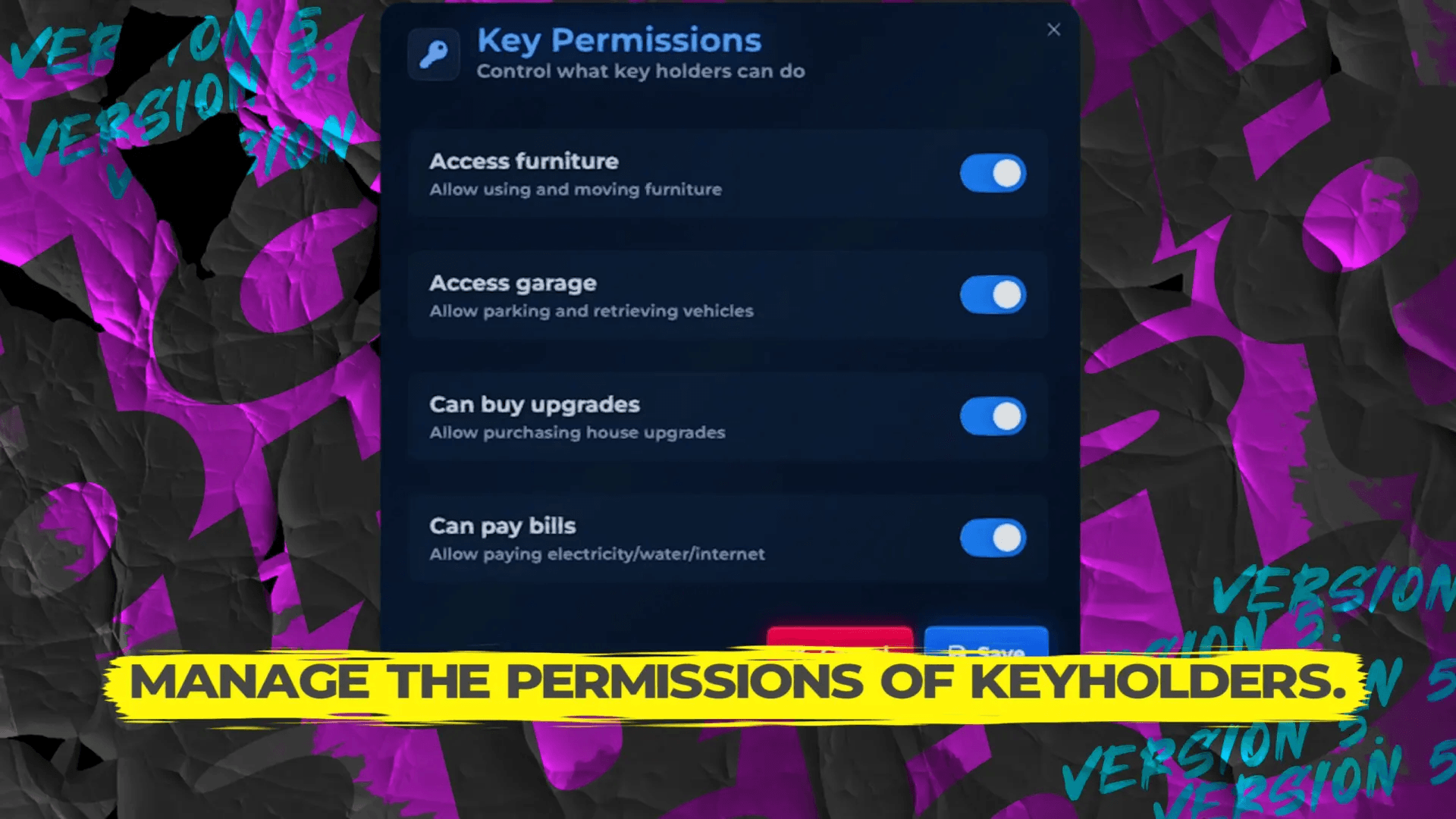 FiveM Quasar Housing key system permissions access control metadata inventory roleplay housing