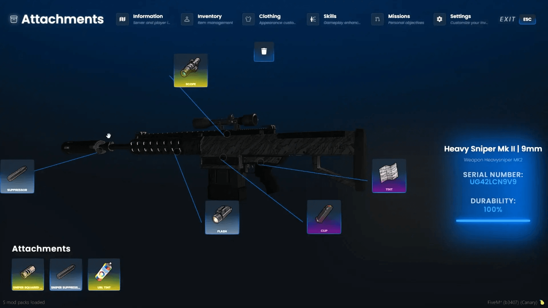 FiveM Quasar Inventory custom weapon tints images GIF personalization advanced weapon system roleplay