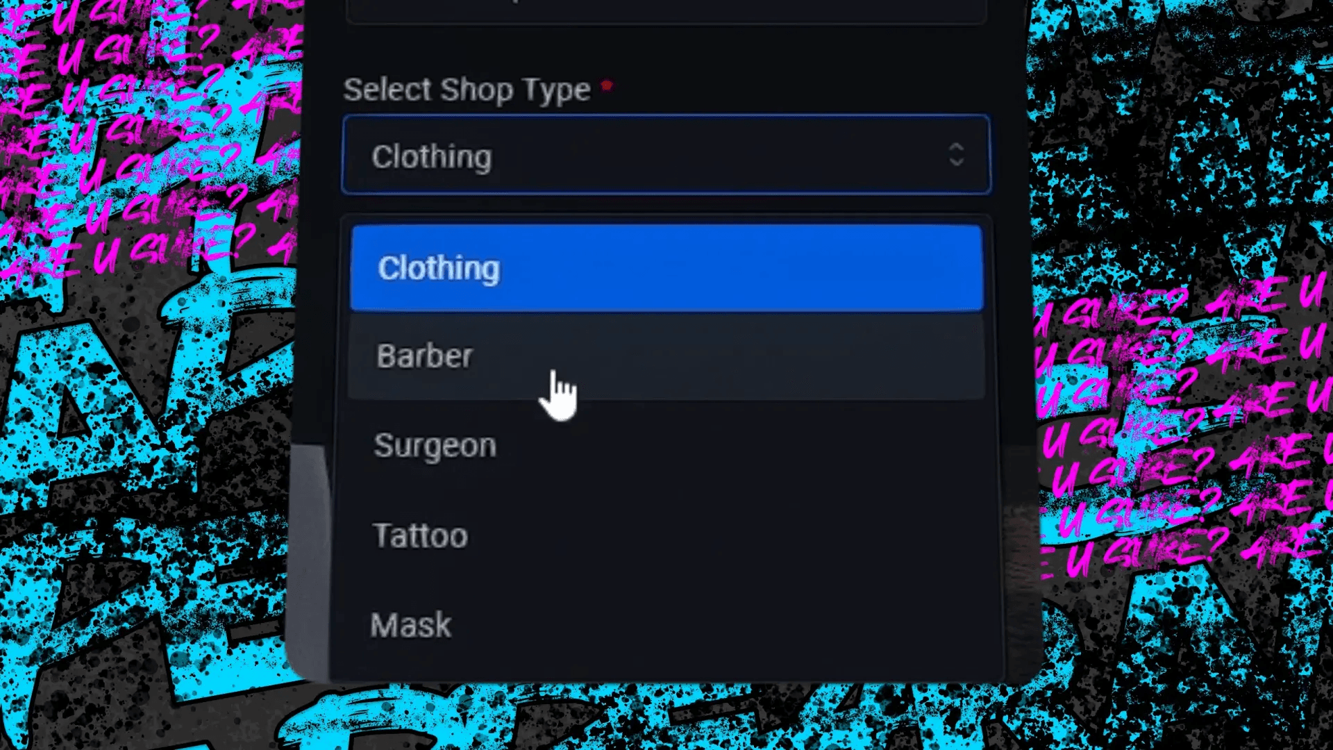 FiveM Quasar Appearance clothing shop creator system in game stores fashion roleplay economy