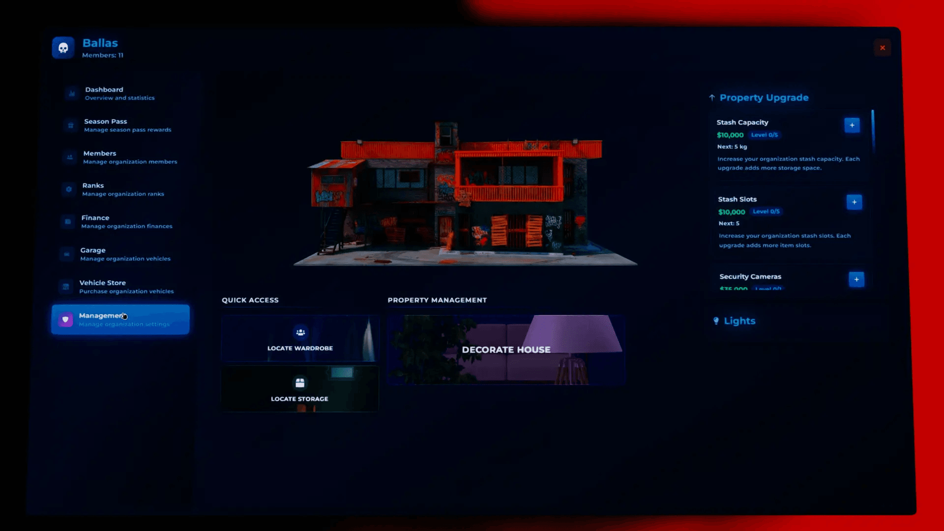 FiveM Quasar Crime Creator gang housing system headquarters base customization roleplay gangs