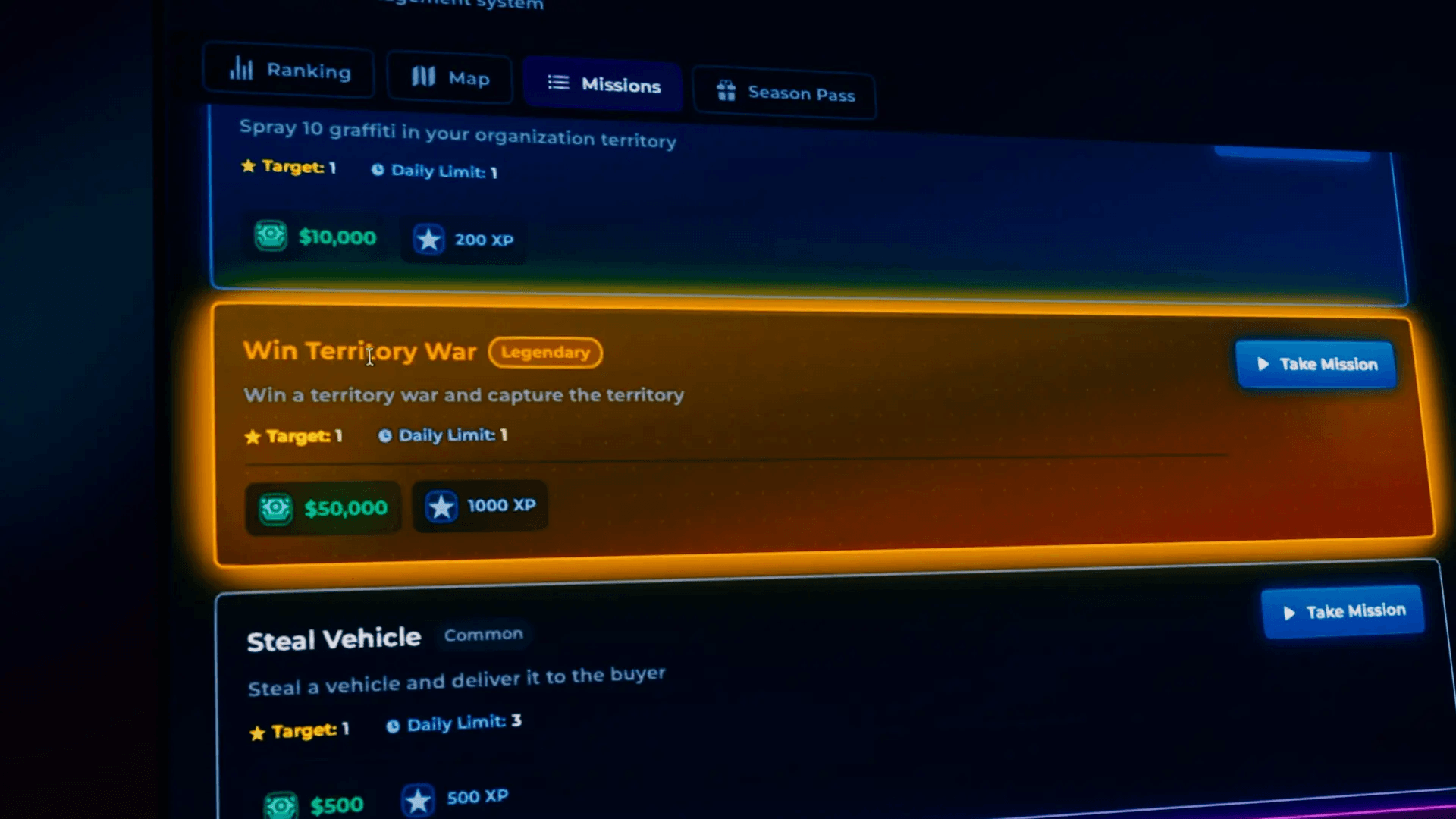 FiveM Quasar Crime Creator daily missions system progression rewards gangs activity roleplay crime