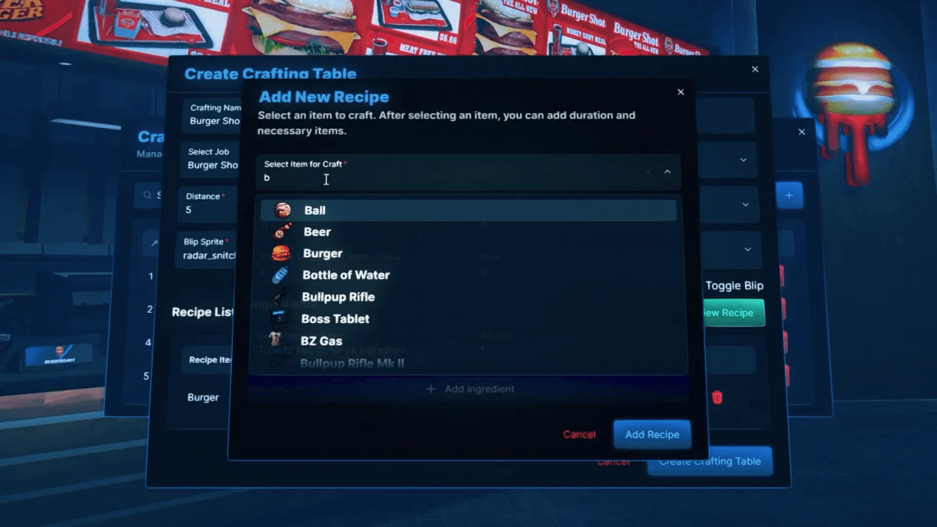 FiveM Quasar Crafting job restriction system gang crafting levels roleplay crafting system