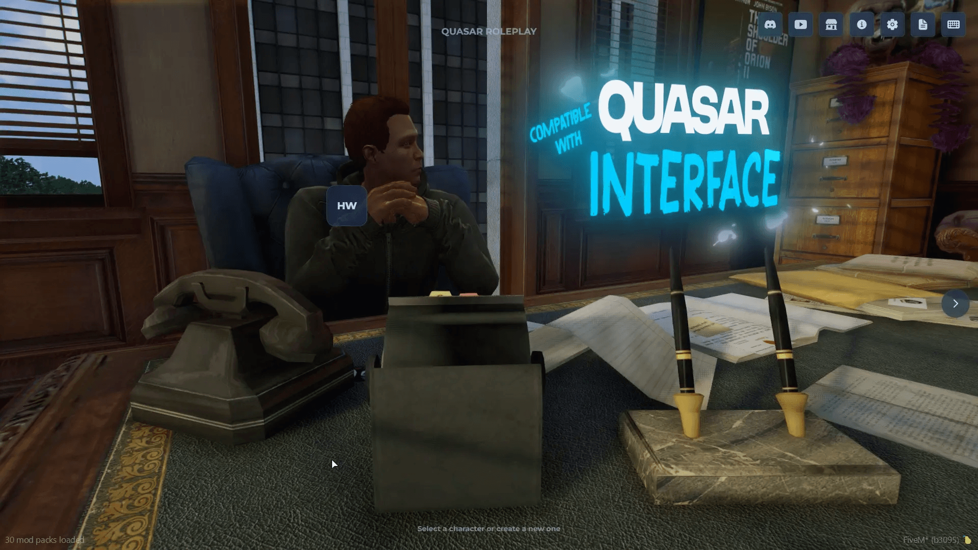 FiveM Quasar Multicharacter interface setup HUD customization UI roleplay system