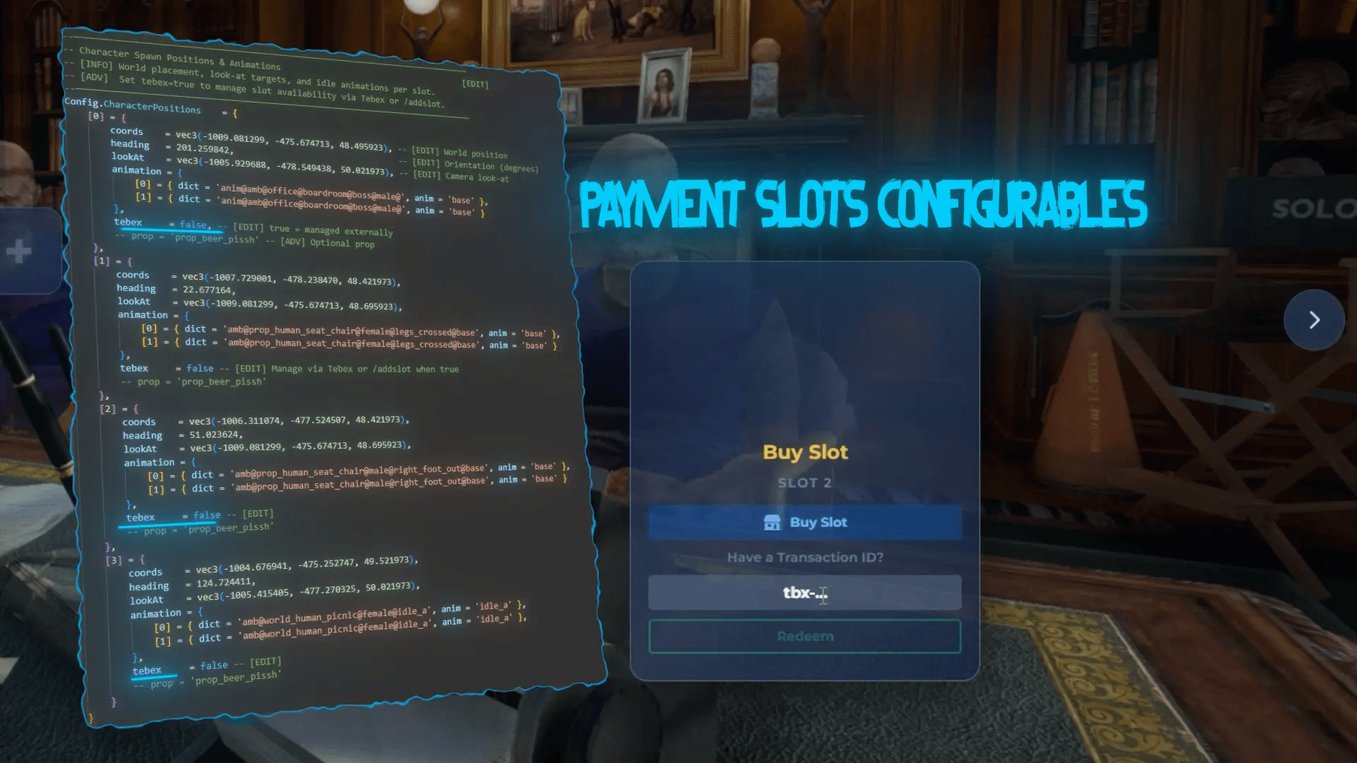 FiveM Quasar Multicharacter slot system Tebex monetization character slots roleplay