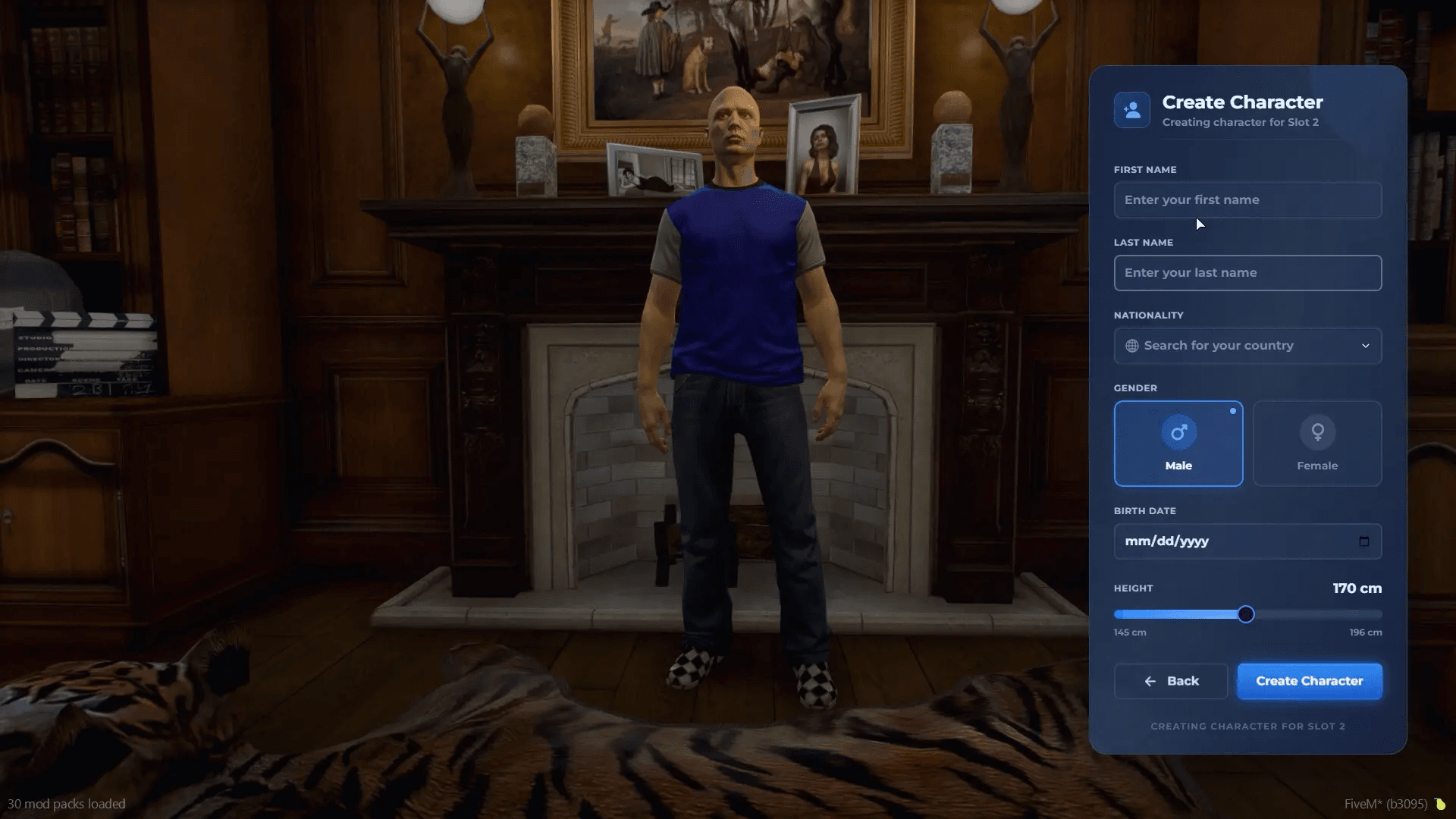 FiveM Quasar Multicharacter identity system character creation gender roleplay UI