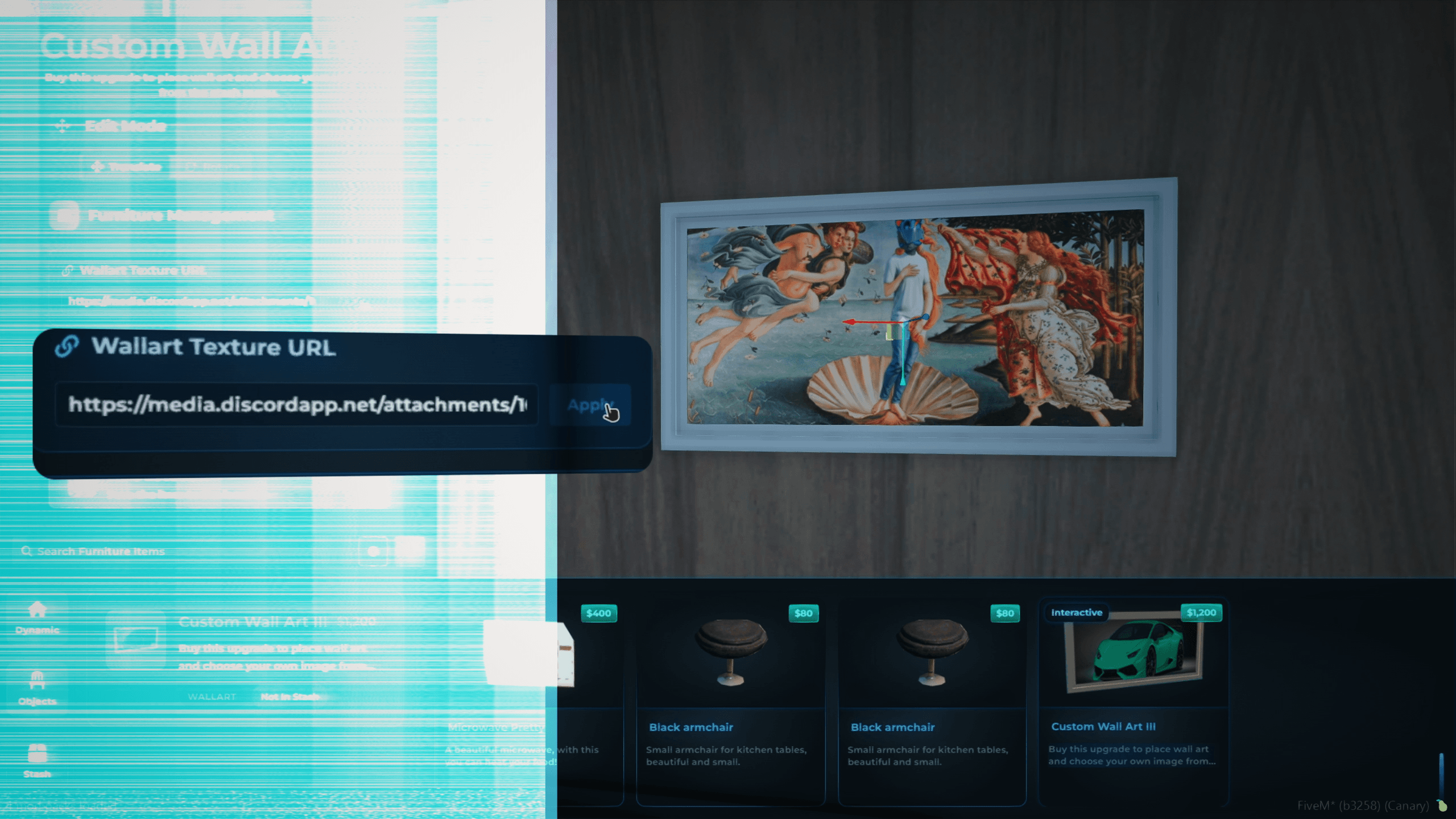 fivem custom paintings housing personalized images wall decoration interior customization roleplay system