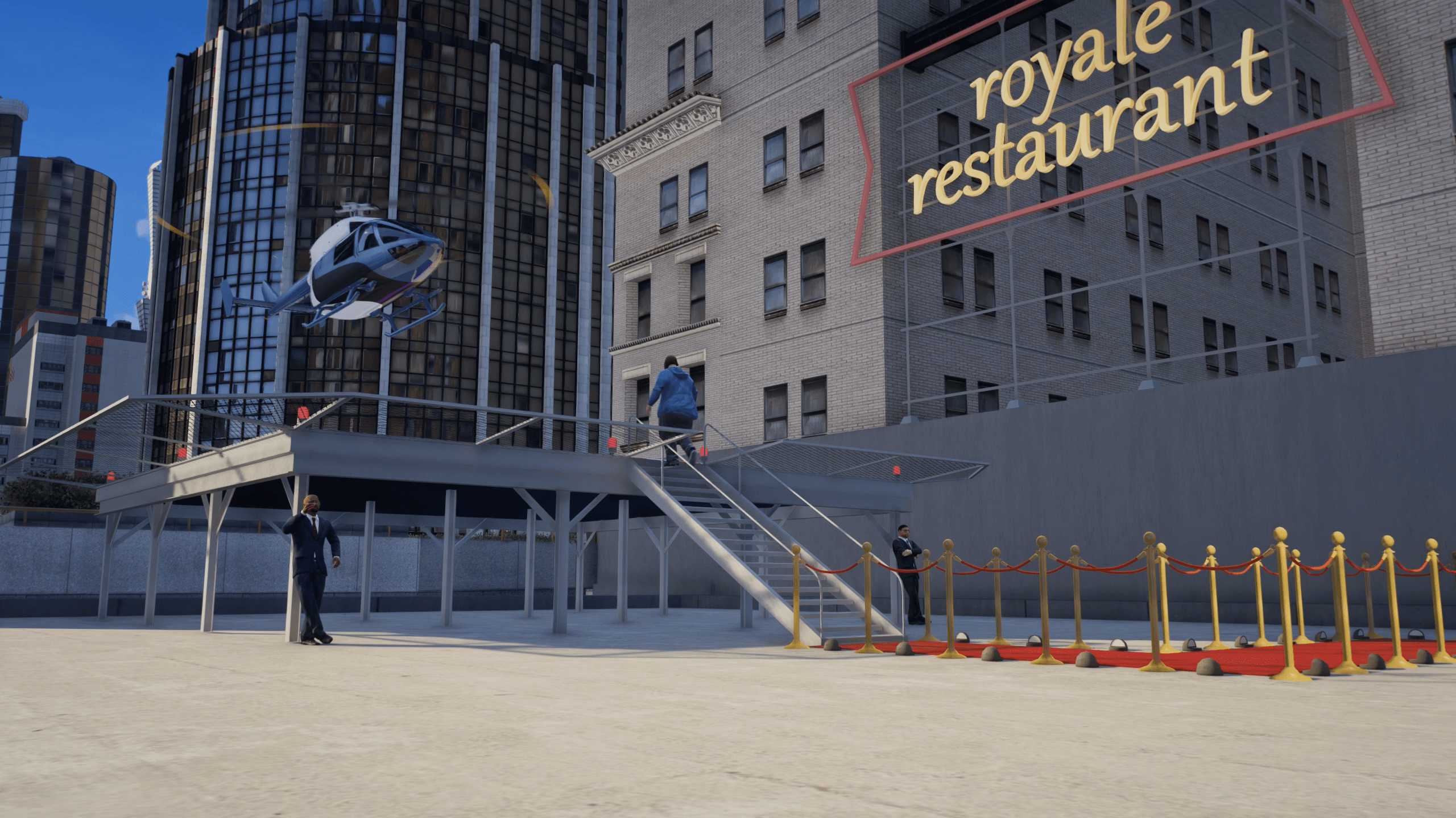 FiveM rooftop helipad restaurant building central garage map high quality roleplay server interiors