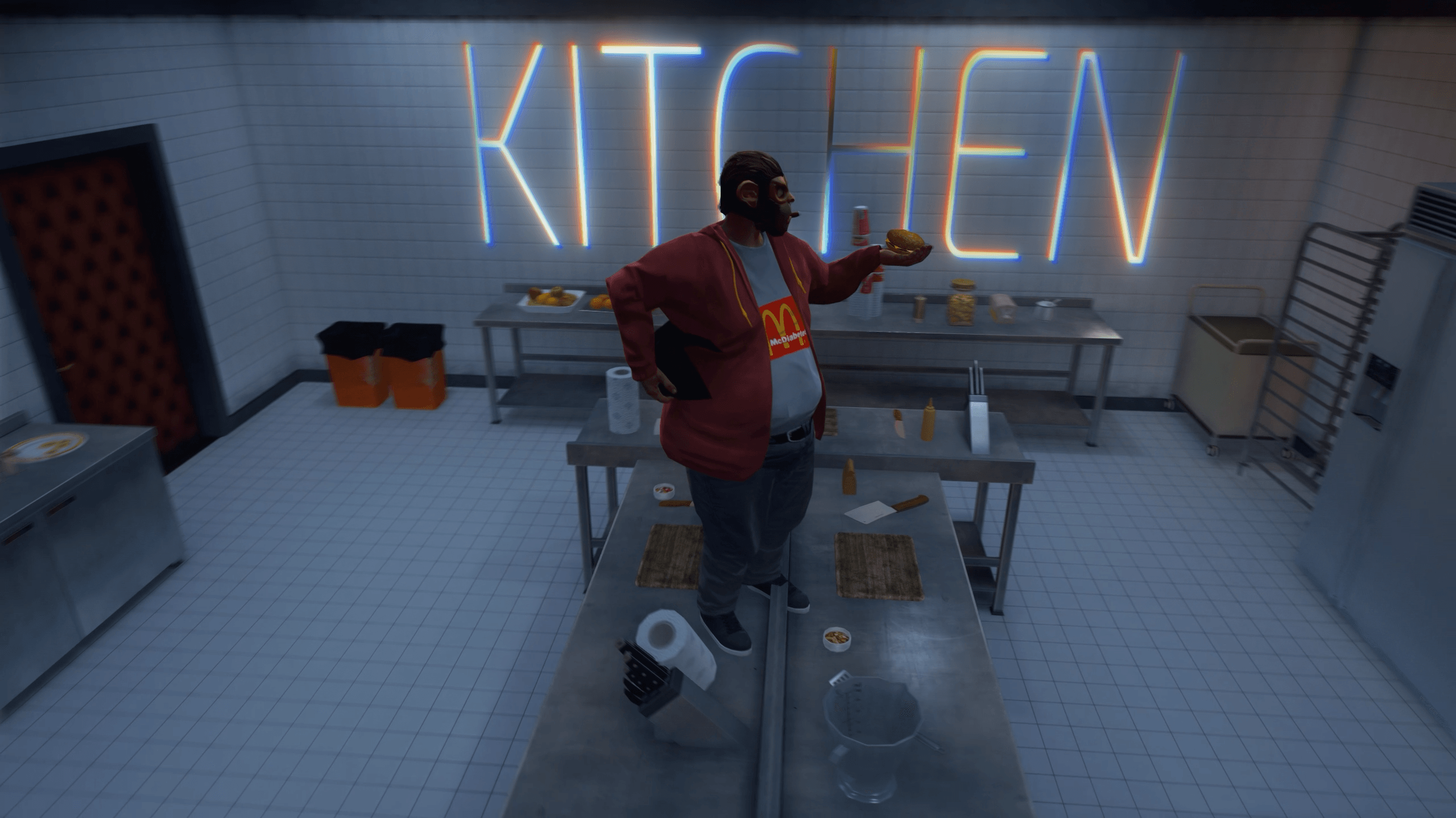 FiveM restaurant kitchen interior central garage map large cooking area roleplay server immersive environment