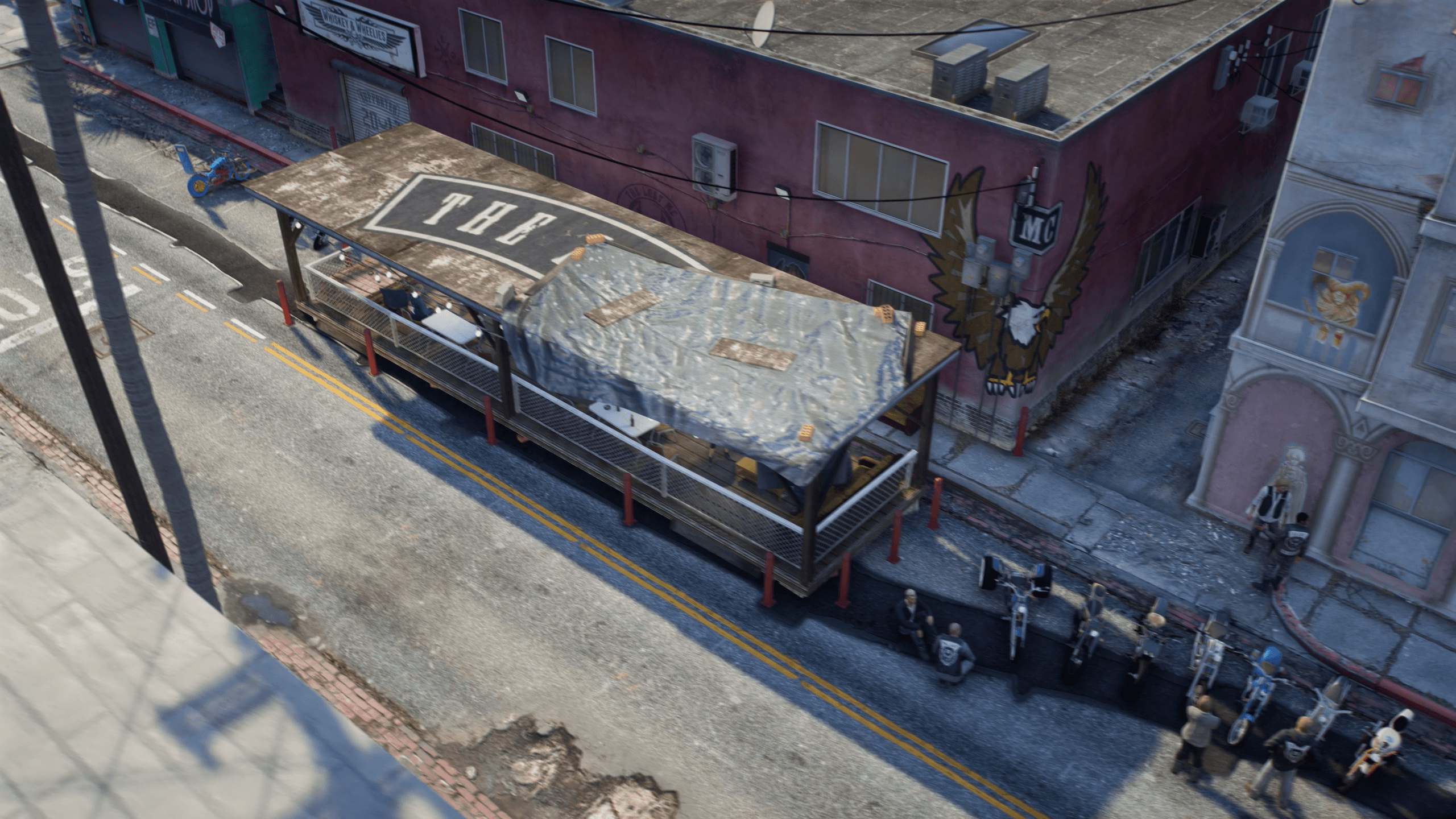 FiveM biker clubhouse mlo GTA style motorcycle club interior gang roleplay detailed environment