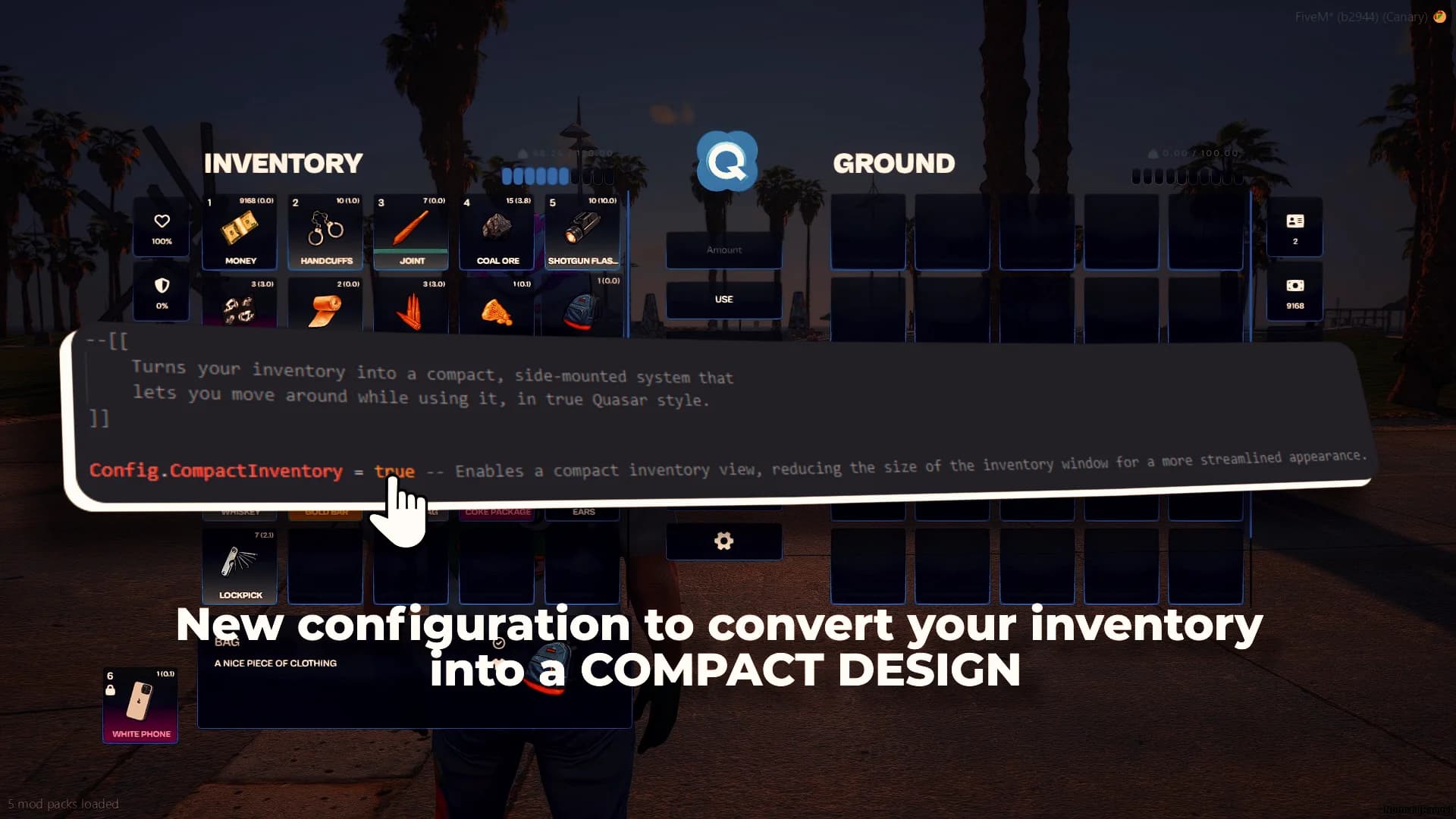 Quasar Inventory 3.0 – Modern FiveM Inventory System | Quasar Store